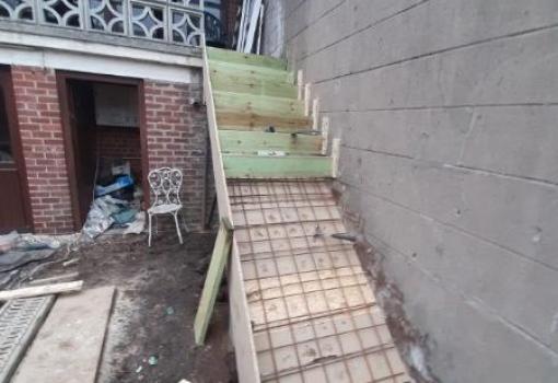 Réalisation d'un escalier en béton