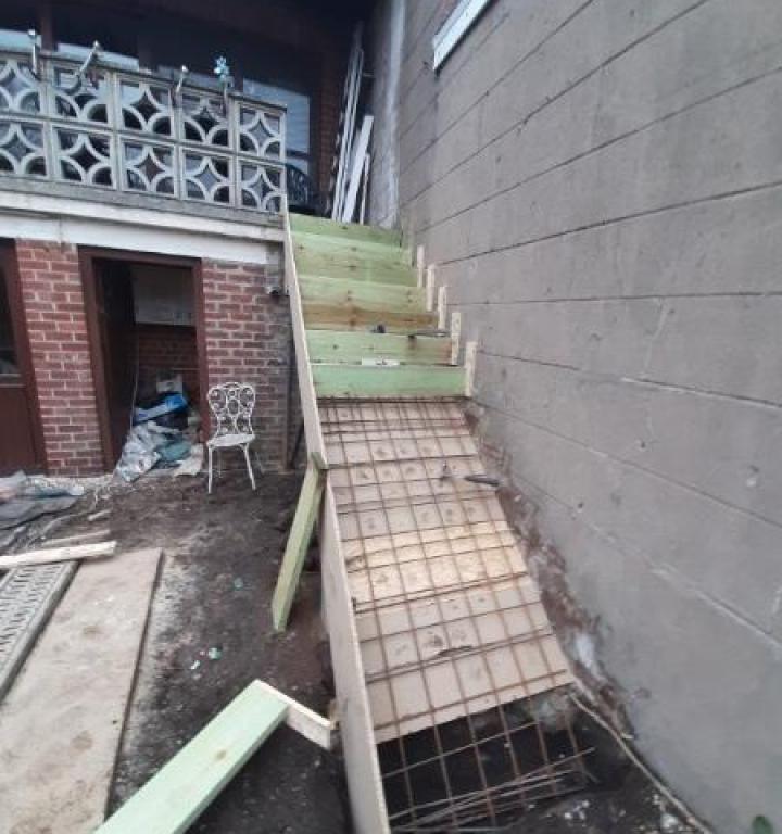 Réalisation d'un escalier en béton